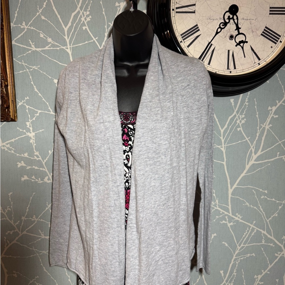 Aerie Soft Gray Open Front Cardigan Sweater XS